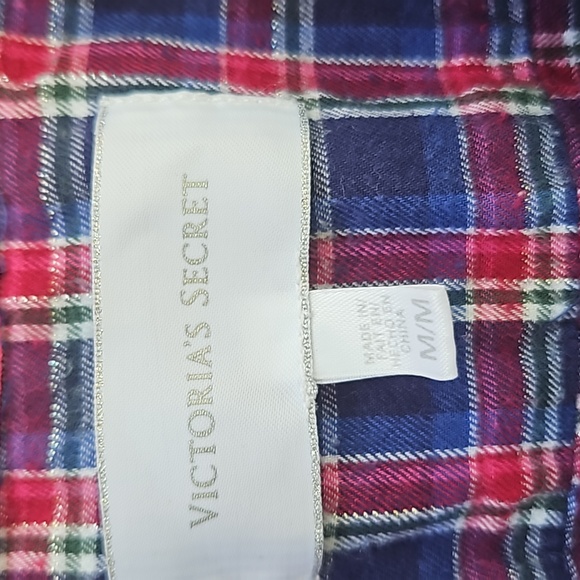 Ladies Victoria secret pajama set button down plaid Medium - Picture 8 of 12